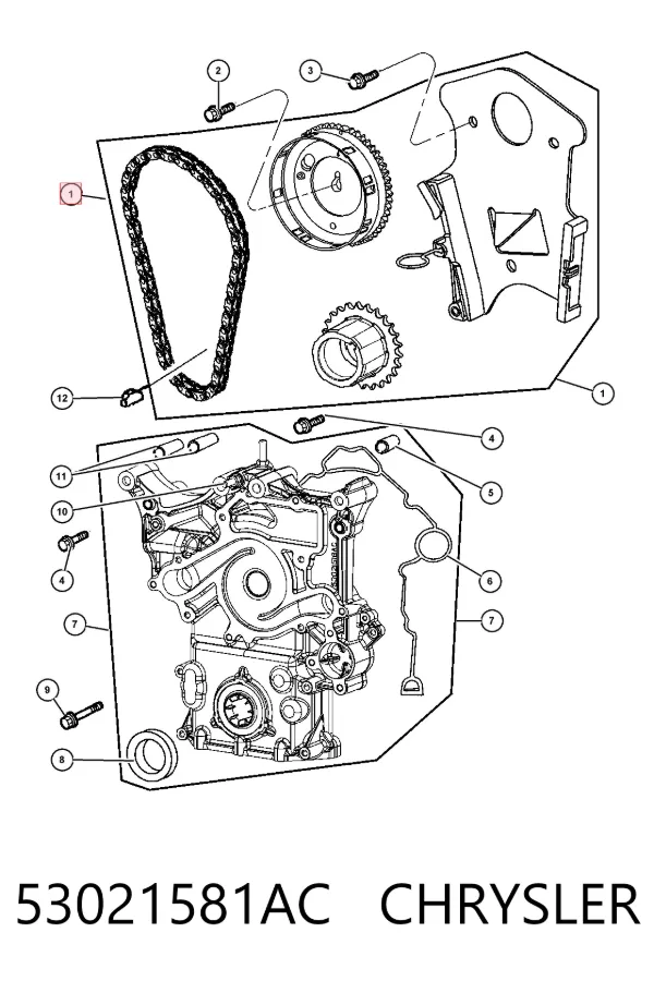 Tensor de correa poli V 53021581AC Chrysler