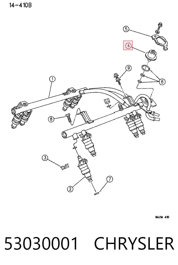 Regulador de presión de combustible 53030001 Chrysler