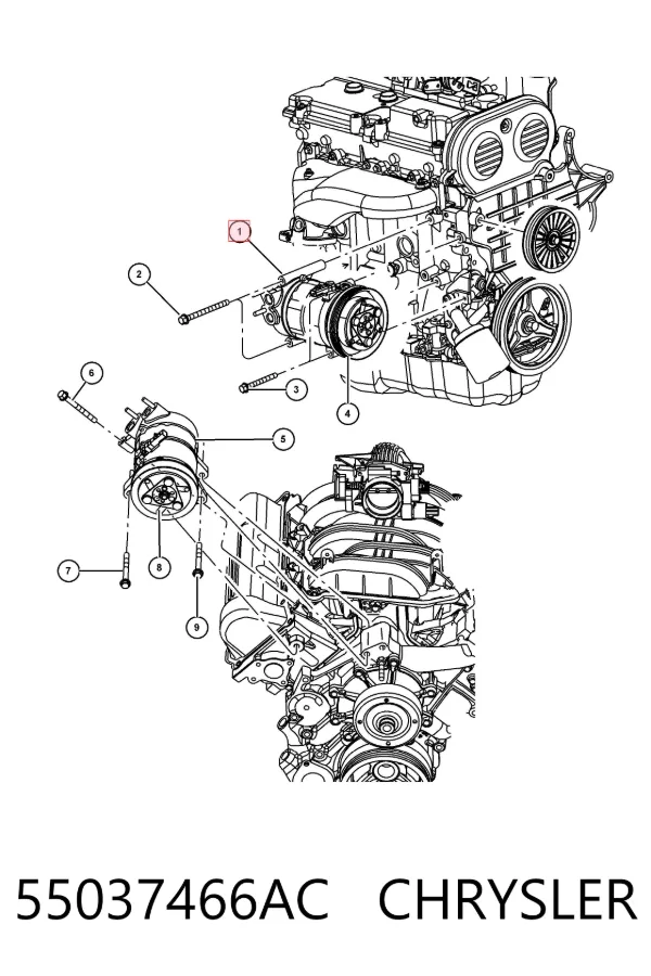 Compresor de aire acondicionado 55037466AC Chrysler