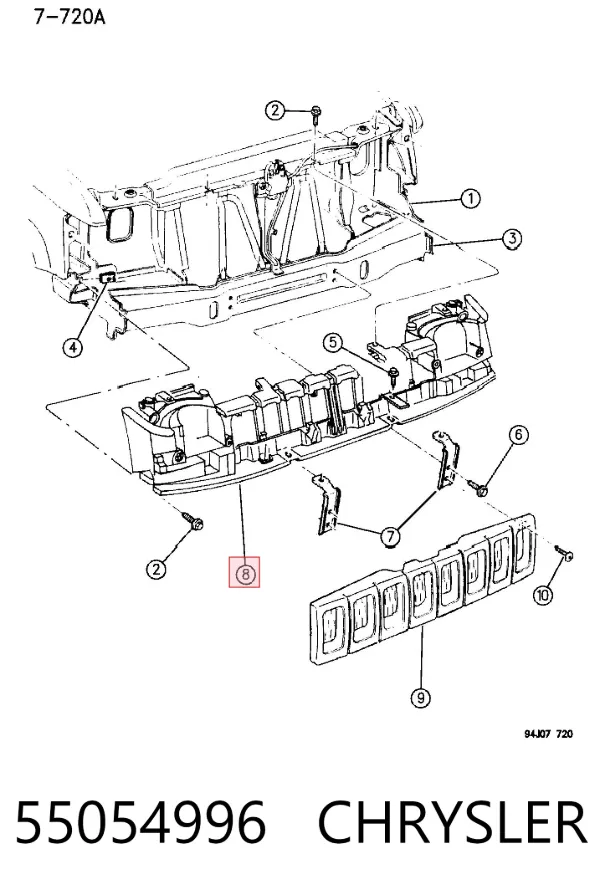Soporte de radiador Jeep Grand Cherokee I