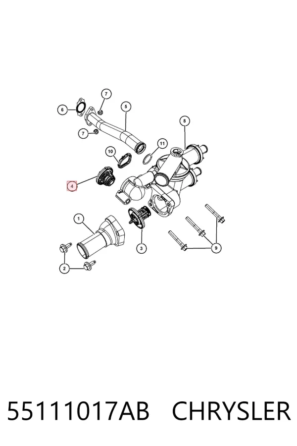 Termostato 55111017AB Chrysler
