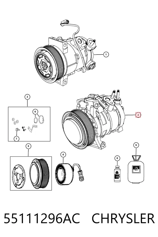 Compresor de aire acondicionado 55111296AC Chrysler