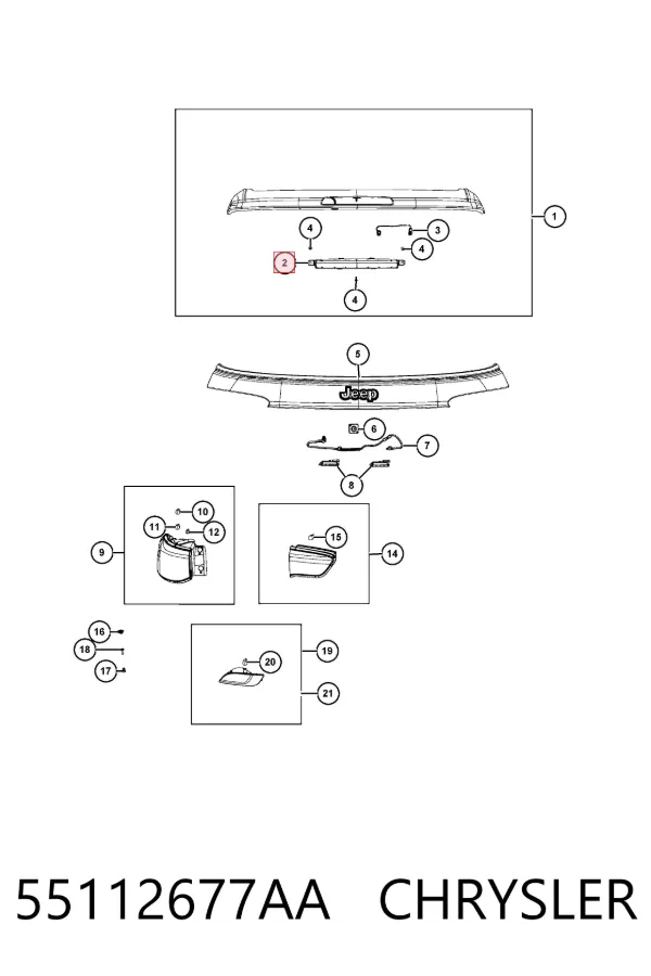Tercera luz de freno Jeep Compass MP