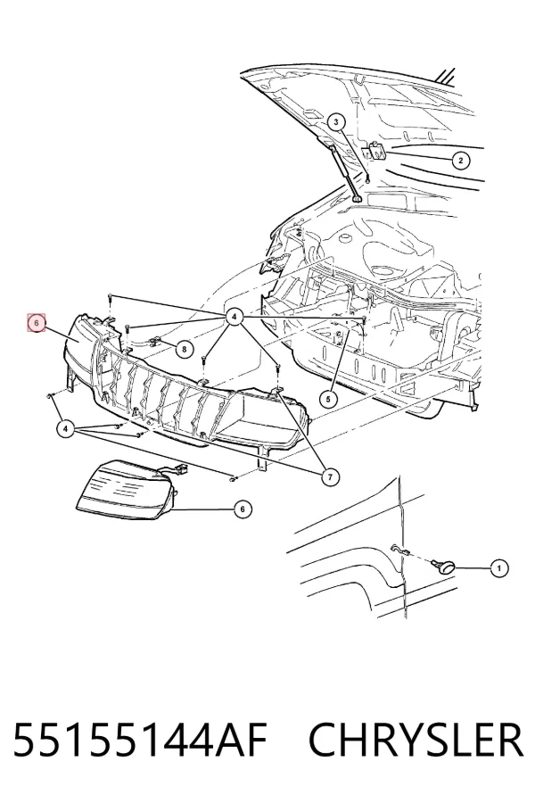 Faro derecho 55155144AF Chrysler