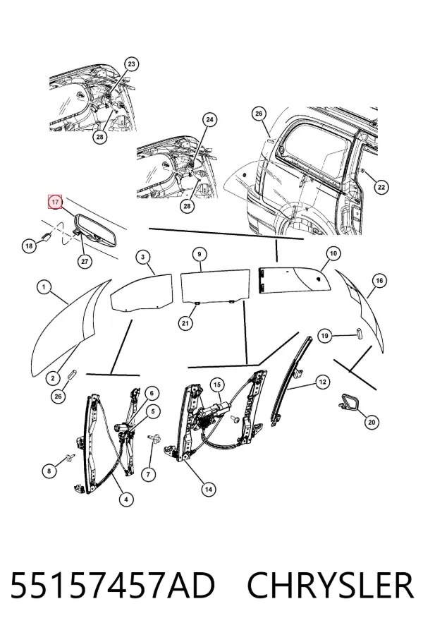 Espejo interior 55157457AD Chrysler