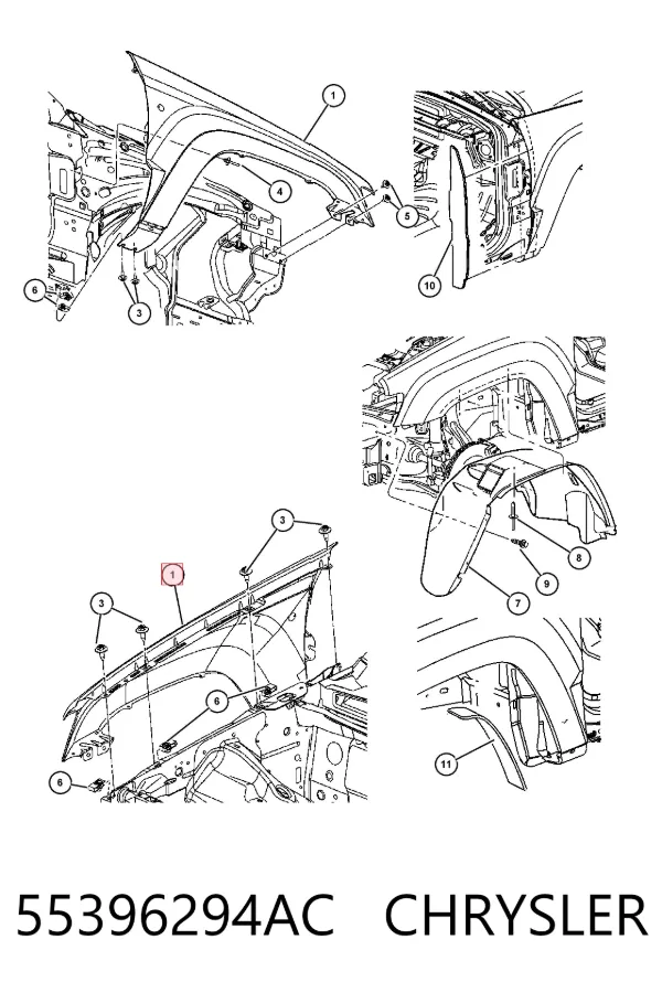 Aleta 55396294AC Chrysler