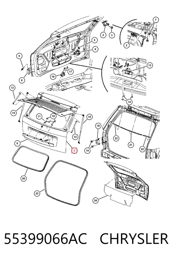Puerta trasera 55399066AC Chrysler