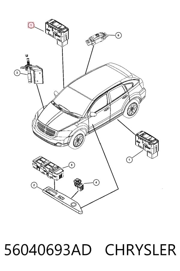 Unidad de control de elevalunas delantero derecho 56040693AD Chrysler