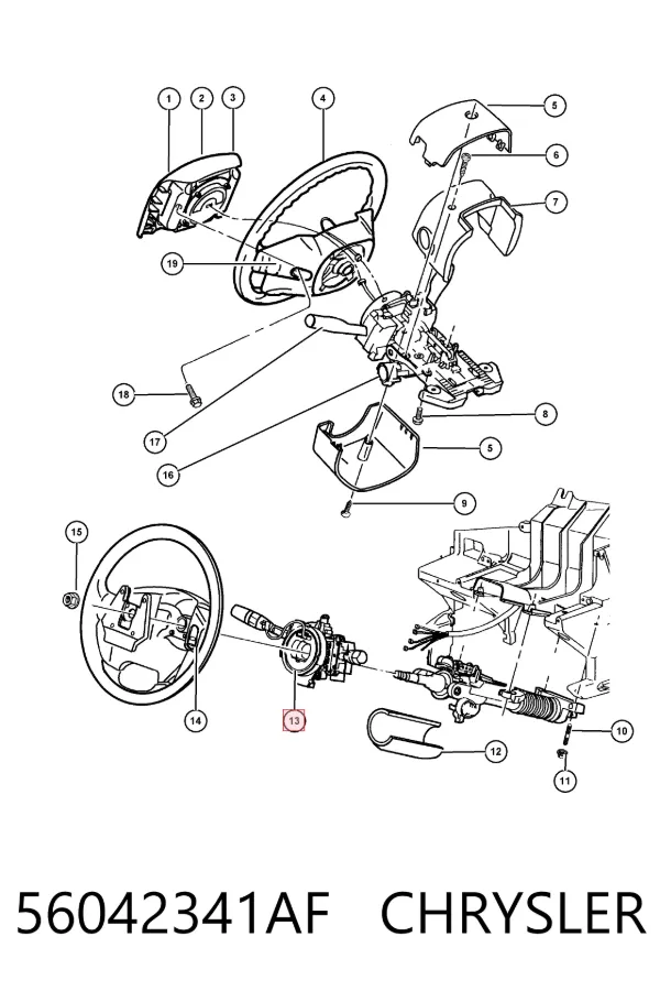 Anillo AIRBAG 56042341AF Chrysler