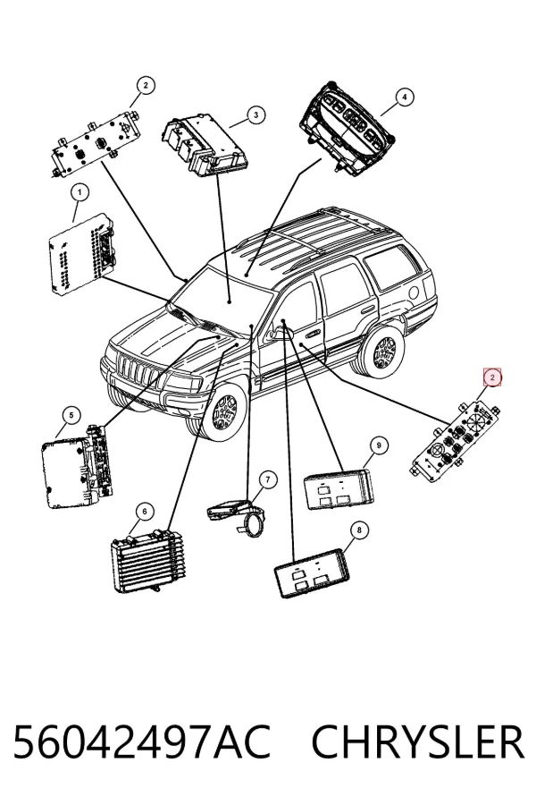 Interruptor de elevalunas delantera izquierda 56042497AC Chrysler