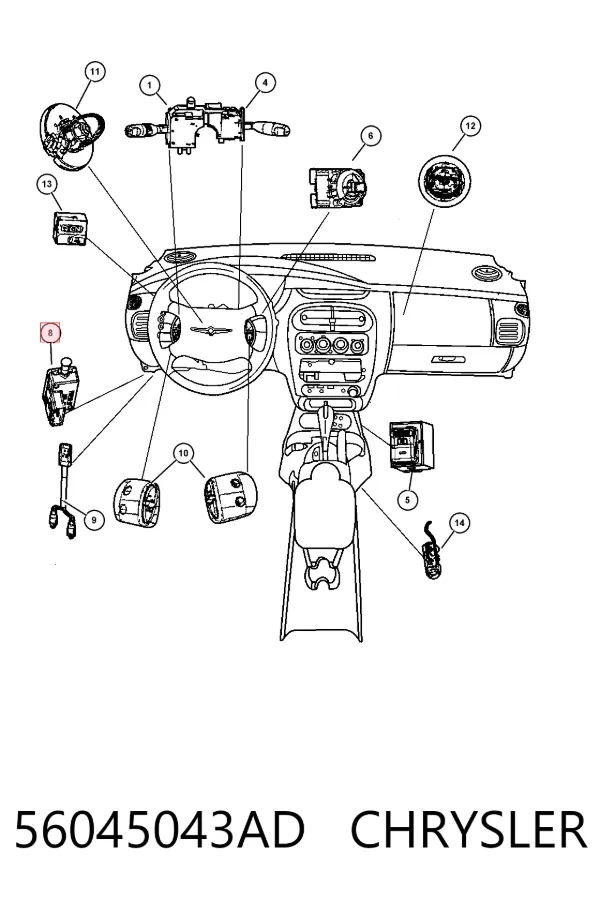 Interruptor de luz de freno 56045043AD Chrysler