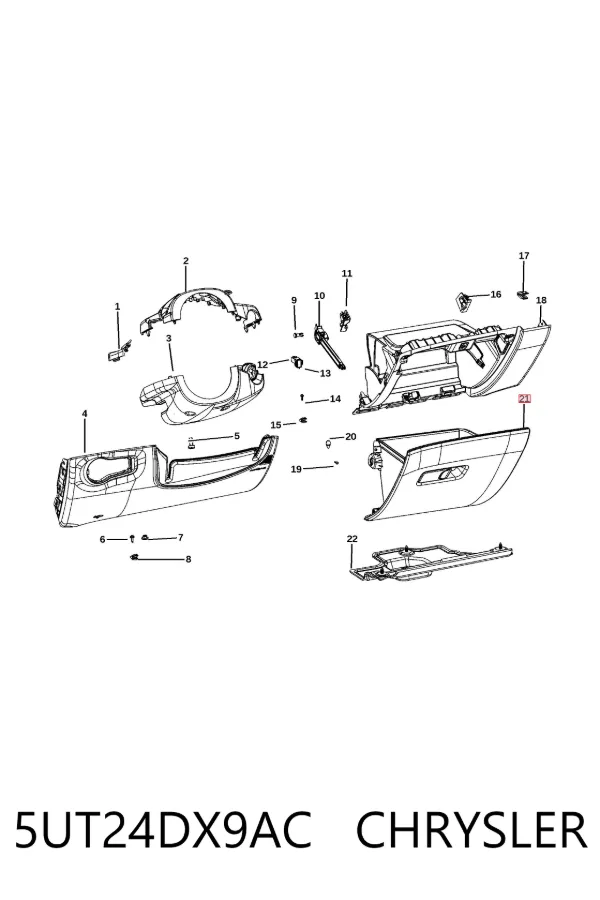 Tapa guantera 5UT24DX9AC Chrysler