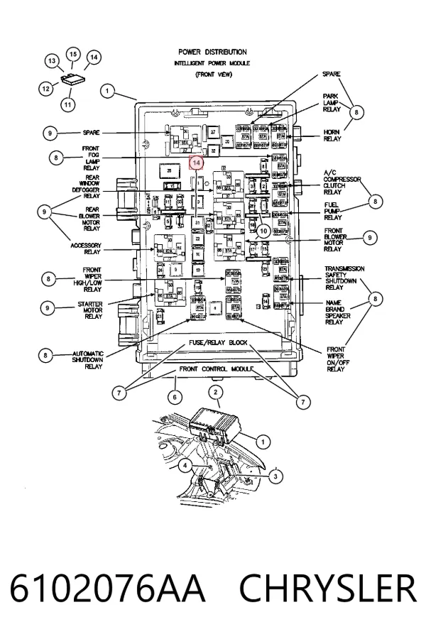  6102076AA Chrysler