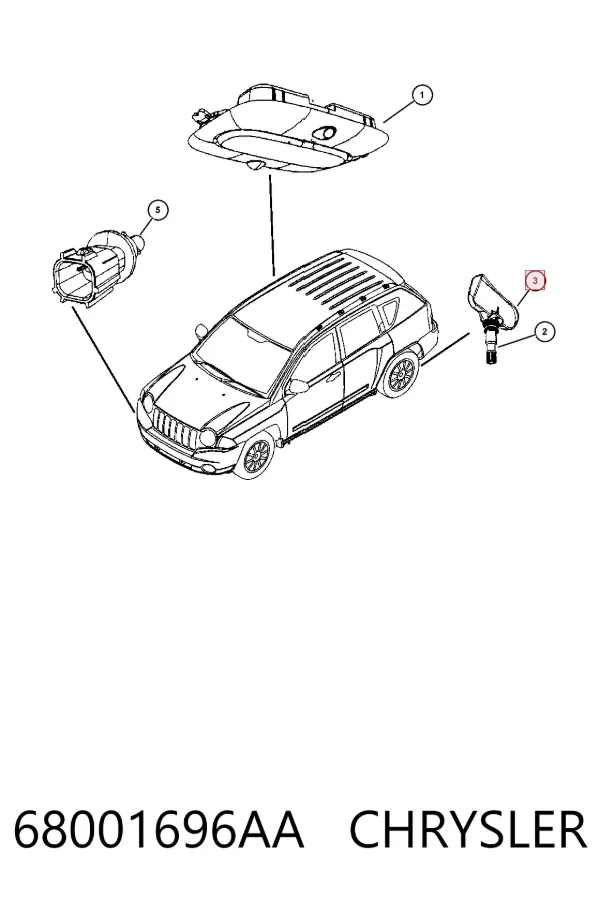 Sensor de presión de neumáticos 68001696AA Chrysler