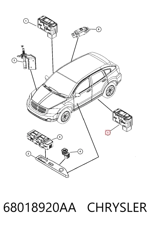 Unidad de control de elevalunas delantero derecho 68018920AA Chrysler