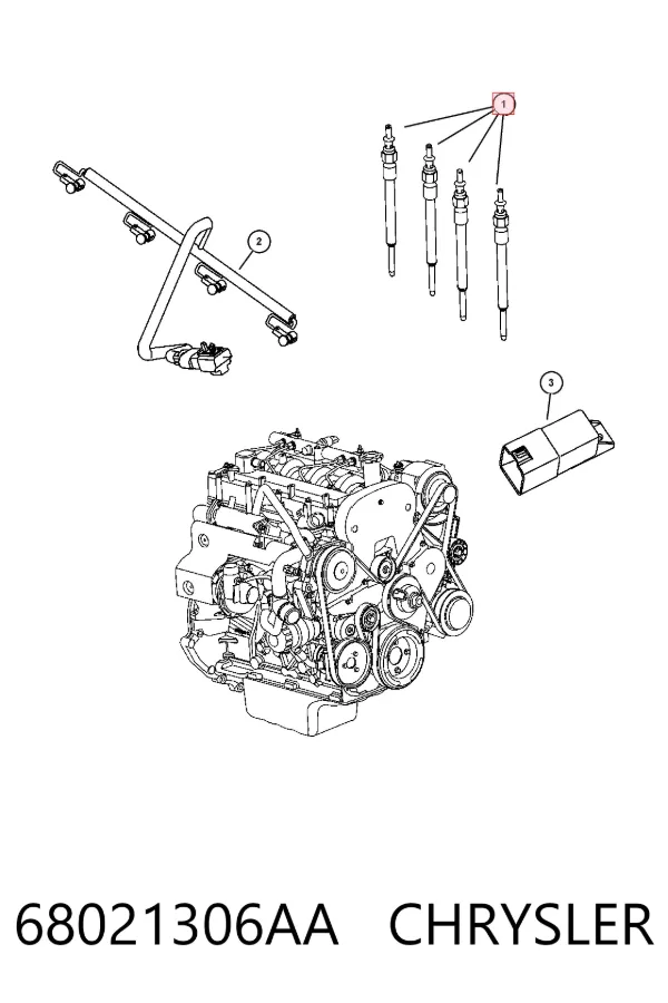 Bujía de precalentamiento 68021306AA Chrysler