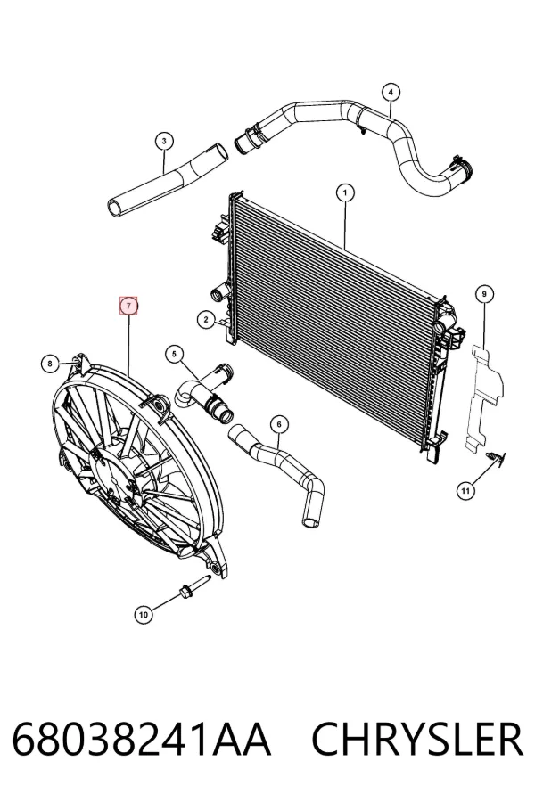 Ventilador del motor 68038241AA Chrysler