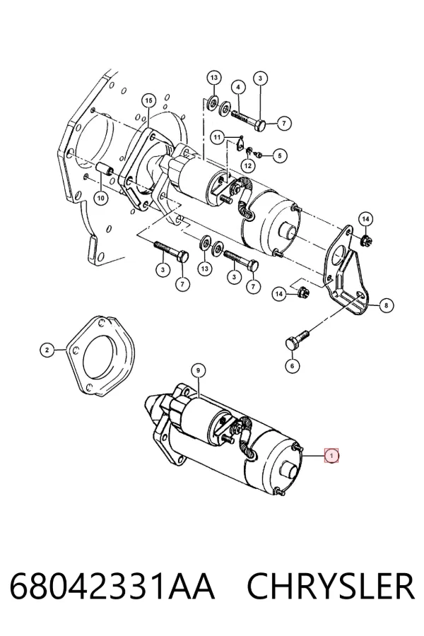 Motor de arranque 68042331AA Chrysler