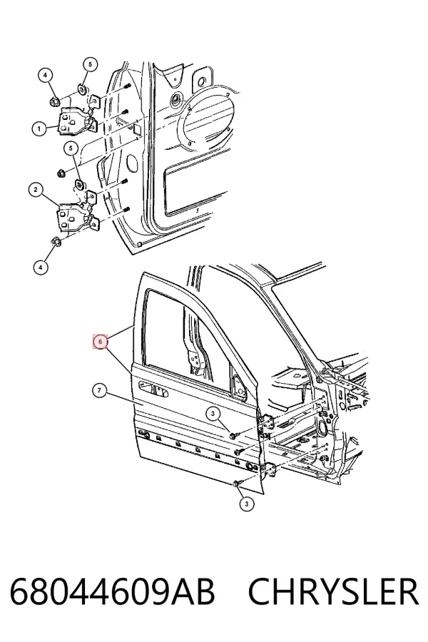 Puerta delantera izquierda 68044609AB Chrysler
