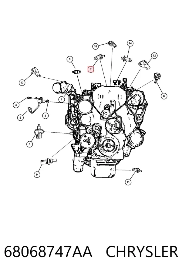 Sensor de temperatura 68068747AA Chrysler