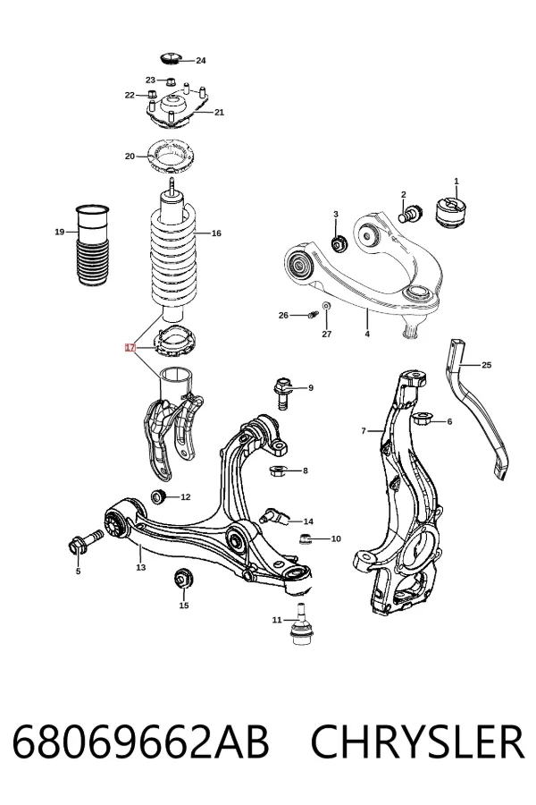 Amortiguador 68069662AB Chrysler