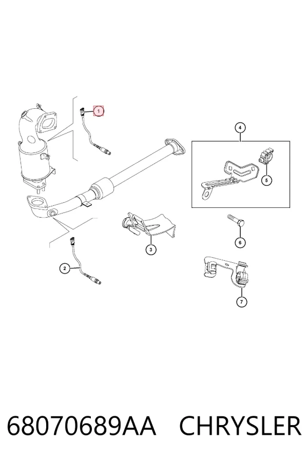 Sensor de oxígeno previo al catalizador 68070689AA Chrysler