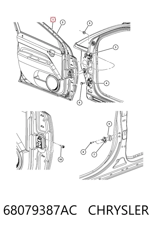 Puerta delantera izquierda 68079387AC Chrysler