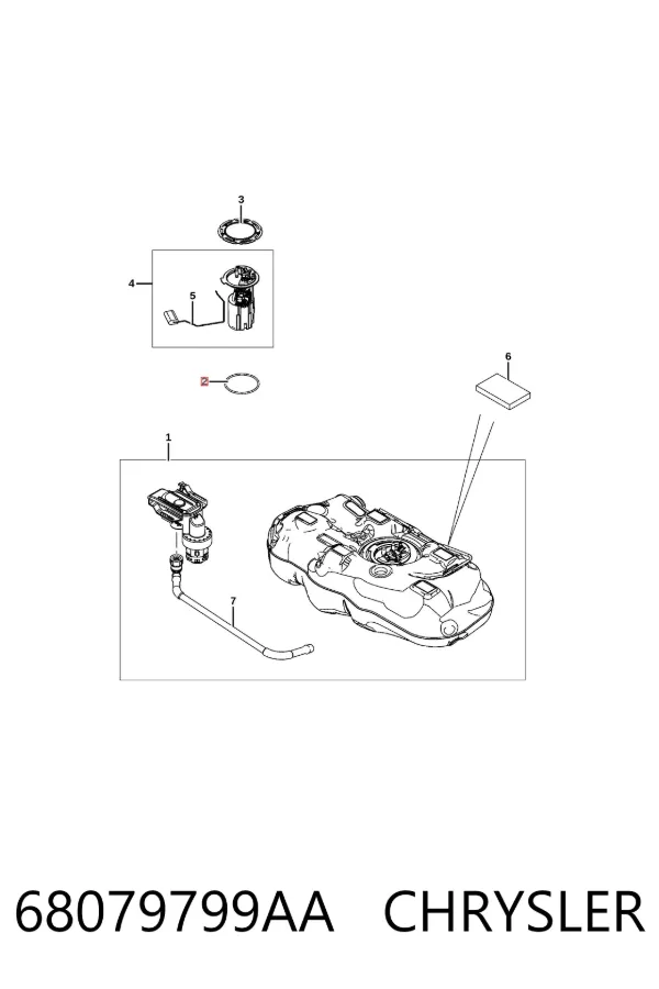 Sello de la bomba de combustible 68079799AA Chrysler