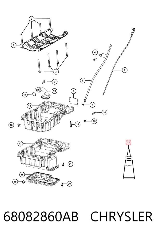 Sellador de silicona 68082860AB Chrysler