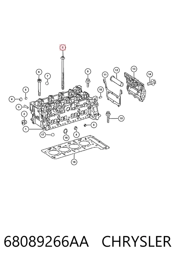 Tornillo culata 68089266AA Chrysler