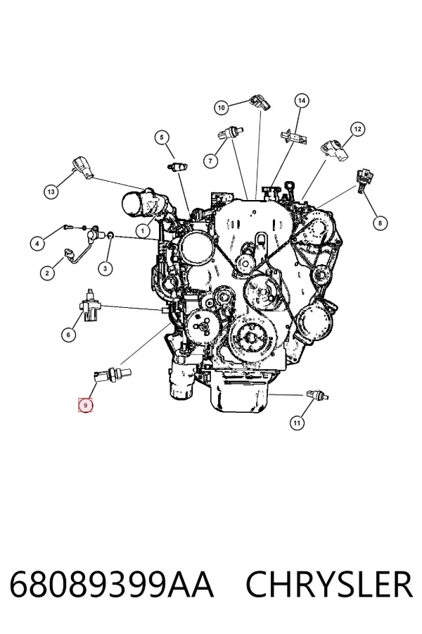 Sensor de temperatura de combustible 68089399AA Chrysler