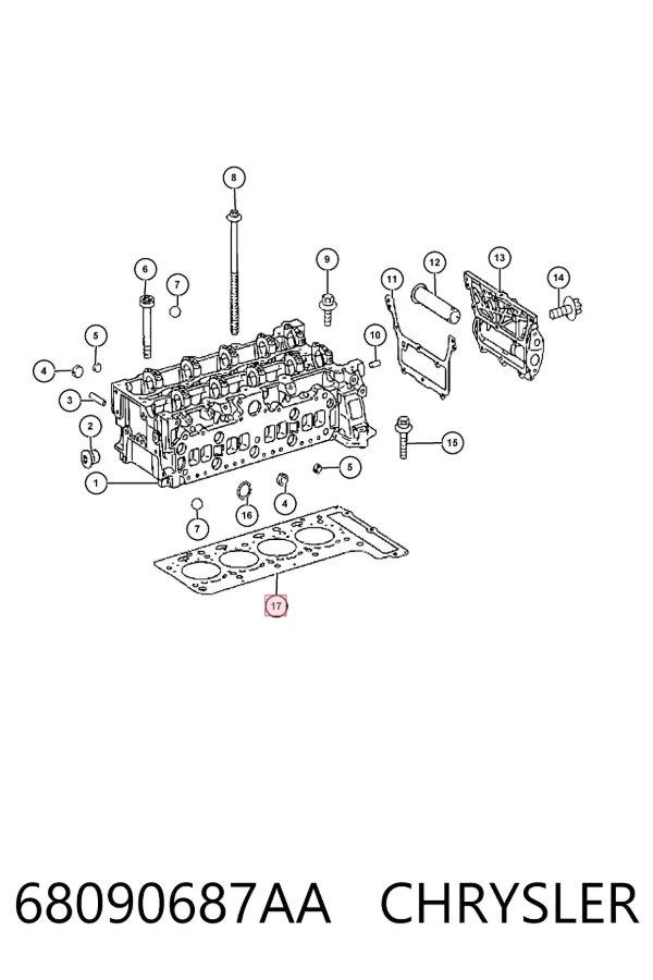 Junta de culata 68090687AA Chrysler