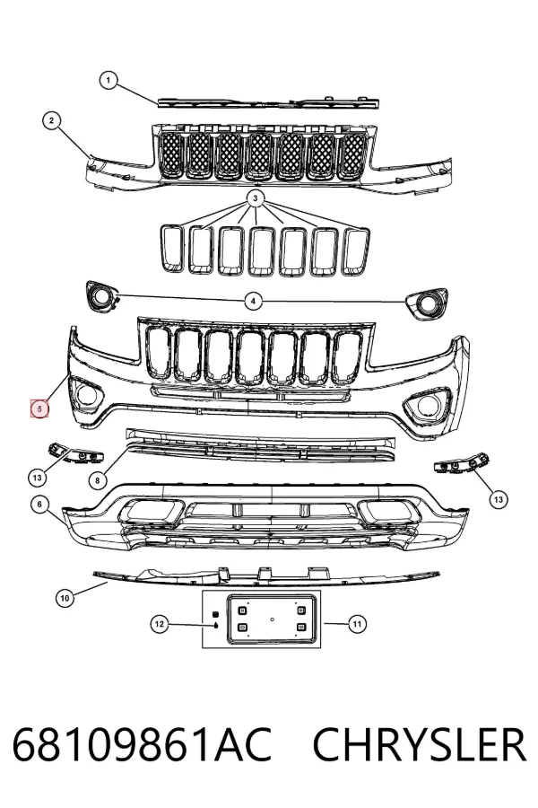 Paragolpes 68109861AC Chrysler