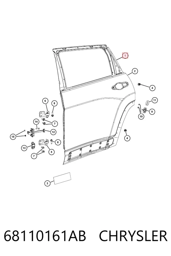 Puerta trasera izquierda K68110161AB Fiat/Alfa/Lancia