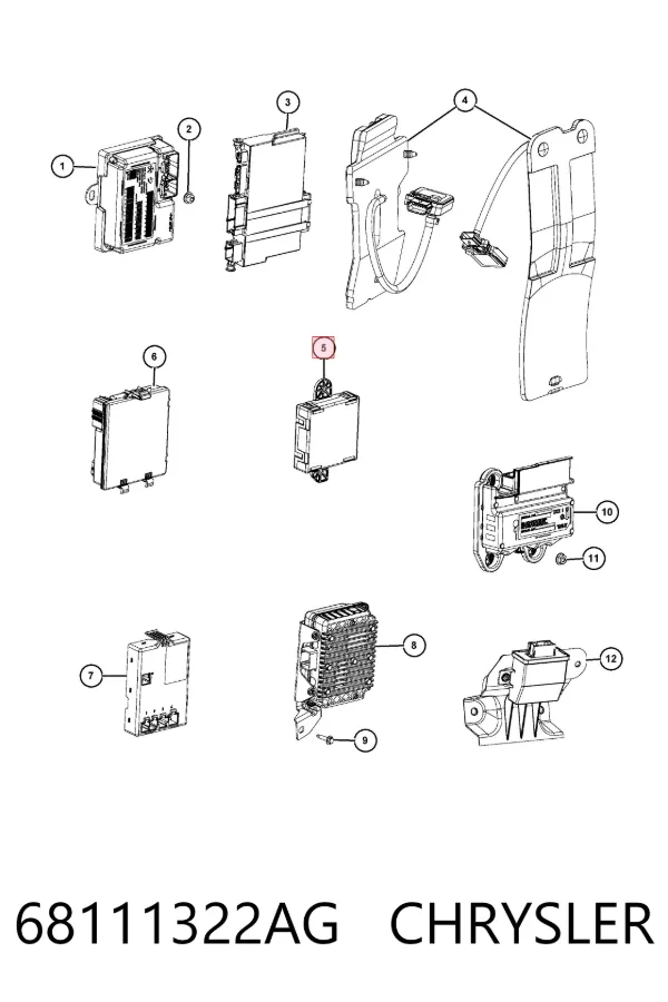 Unidad de confort de la puerta delantera 68111322AG Chrysler