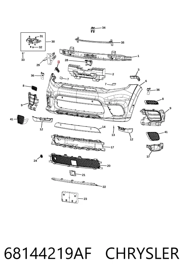 Soporte de parachoques delantero izquierdo 68144219AF Chrysler