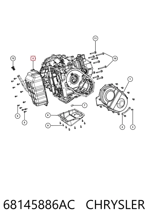 Cárter de transmisión automática 68145886AC Chrysler
