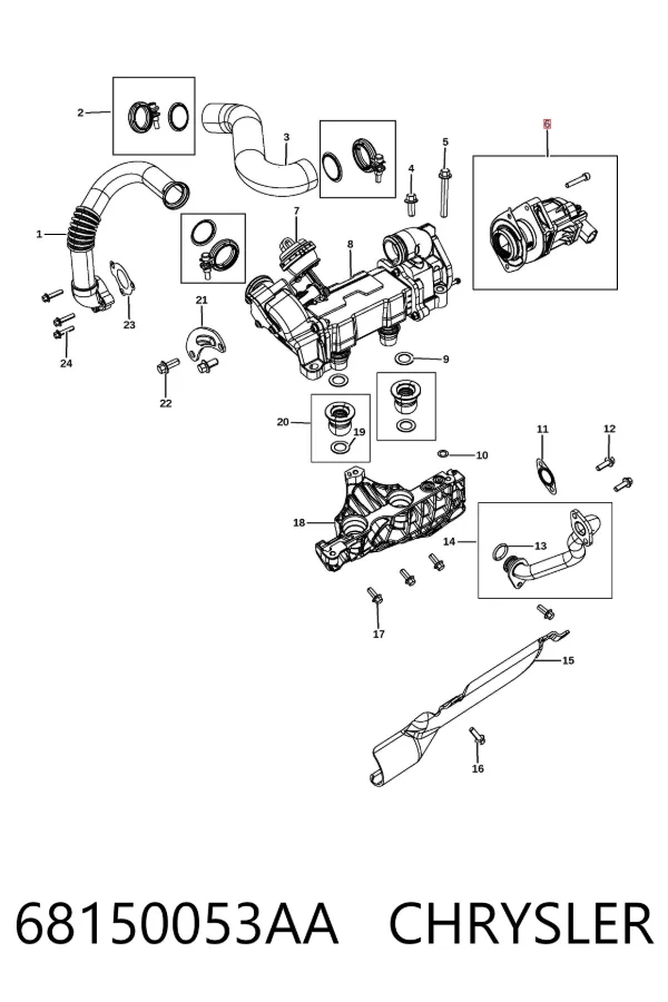 Válvula EGR 68150053AA Chrysler
