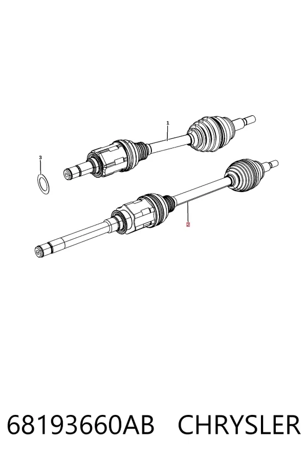 Semieje delantero derecho 68193660AB Chrysler