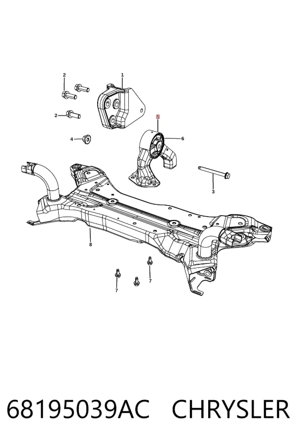 Soporte de motor trasero 68195039AC Chrysler
