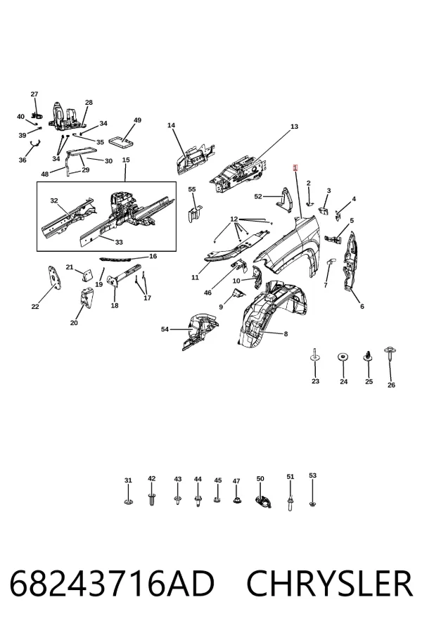 Aleta 68243716AD Chrysler