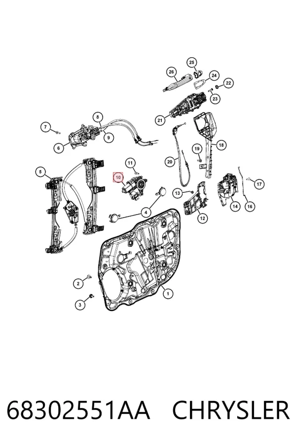 Motor del elevalunas eléctrico 68302551AA Chrysler