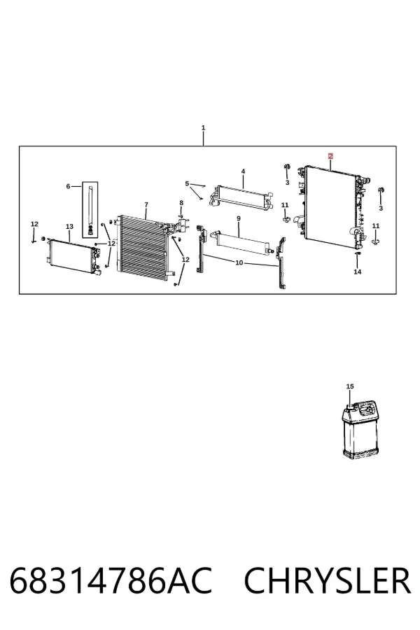 Radiador 68314786AC Chrysler