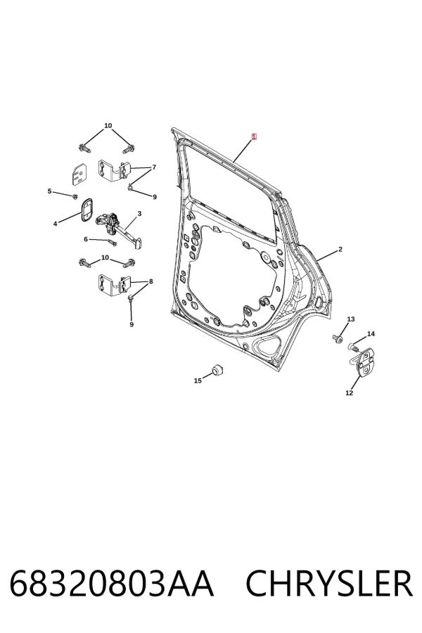 Puerta trasera izquierda 68320803AA Chrysler