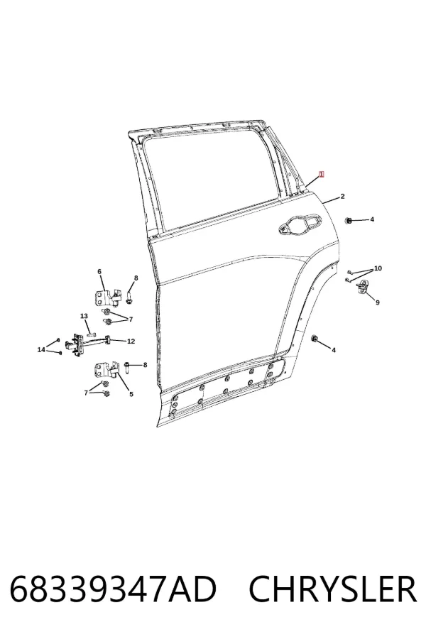 Puerta trasera izquierda 68339347AD Chrysler
