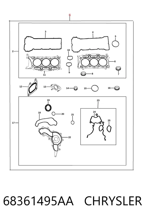 Juego de juntas para motor Jeep Wrangler JL