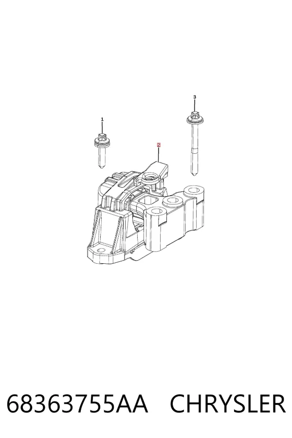 Soporte de motor derecho 68363755AA Chrysler