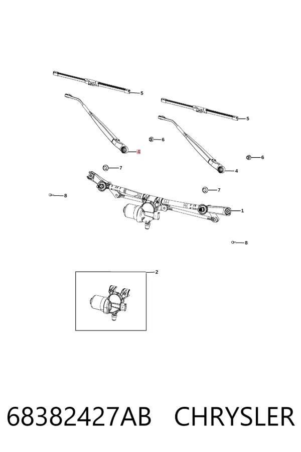 Brazo del limpiaparabrisas 68382427AB Chrysler