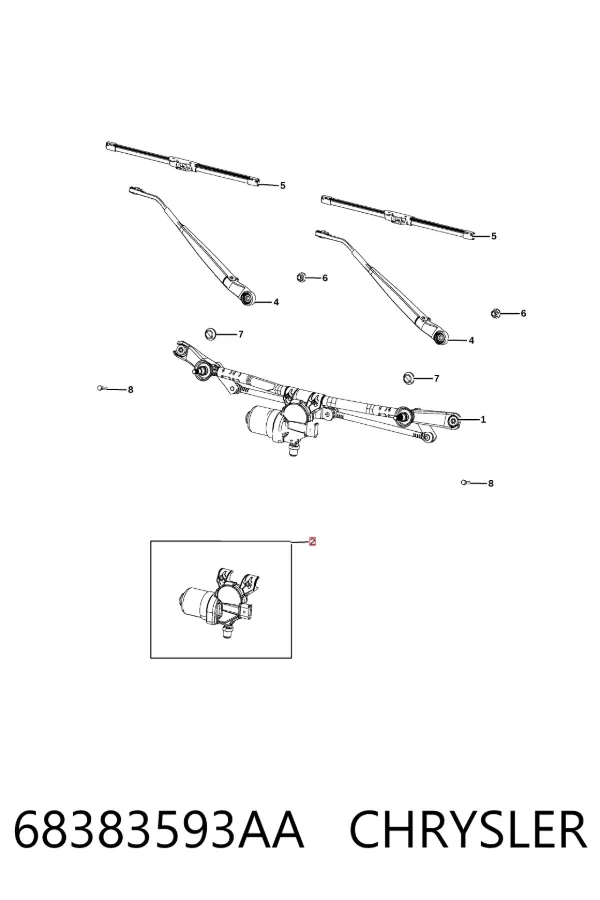 Motor limpiaparabrisas 68383593AA Chrysler