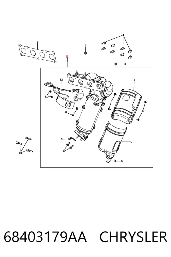 Colector de escape 68403179AA Chrysler